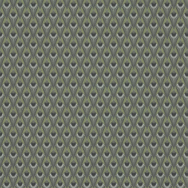 Egyptian Cocktail Fabric - Electrum by green retro velvet-chenille fabric from Utopia