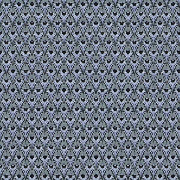 Egyptian Cocktail Fabric - Lotus Blue by blue retro velvet-chenille fabric from Utopia