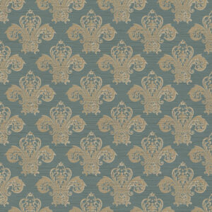 blue traditional velvet-chenille fabric from Utopia