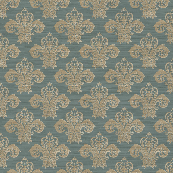 Fleur De Lush Fabric - Versailles by blue traditional velvet-chenille fabric from Utopia