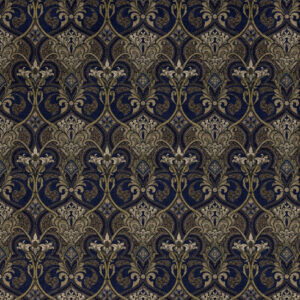 blue traditional velvet-chenille fabric from Utopia