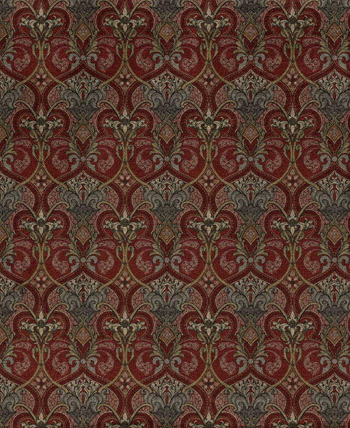 Queen Of The Night Fabric - Russet by red traditional velvet-chenille fabric from Utopia
