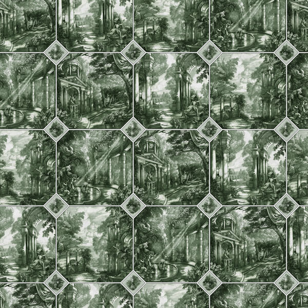 Arcadia Ego Fabric - Gin Bottle Green by green misc velvet-chenille fabric from Utopia