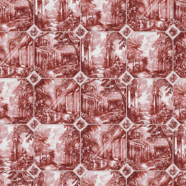 Arcadia Ego Fabric - Classic Russet by red misc velvet-chenille fabric from Utopia
