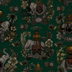 green traditional velvet-chenille fabric from Utopia