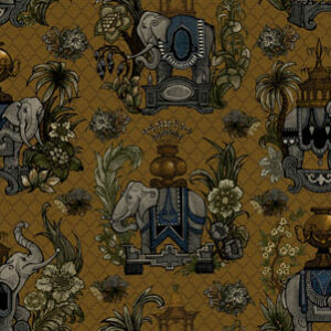 yellow traditional velvet-chenille fabric from Utopia