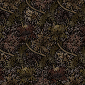 brown botanical velvet-chenille fabric from Utopia