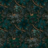blue botanical velvet-chenille fabric from Utopia