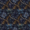 blue botanical velvet-chenille fabric from Utopia