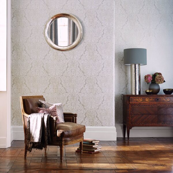 Aurelia Wide Width Wallpaper - White Gold by Aurelia Wide Width Wallpaper - White Gold from