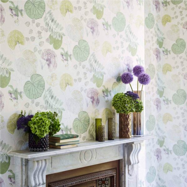 Dardanella Wallpaper - Ink / Chartreuse from