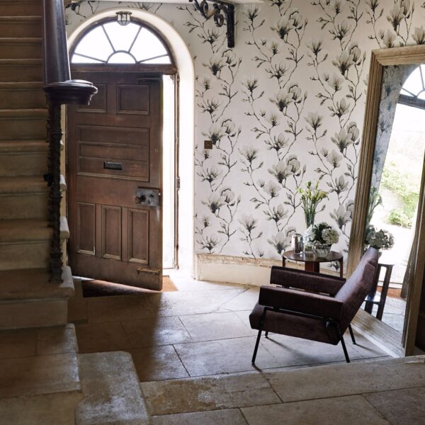 Lotus Wide Width Wallpaper - Ivory / Gilver by Lotus Wide Width Wallpaper - Ivory / Gilver from