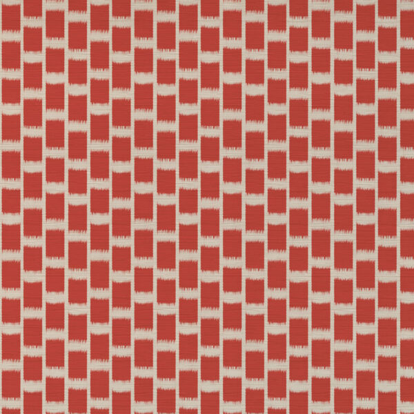 red geometric velvet-chenille fabric from Art of the Loom