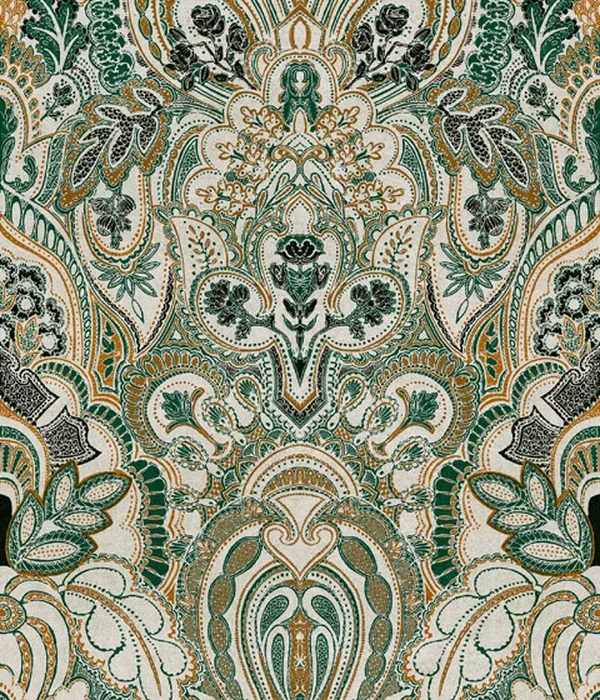 Damask Dangereuse Fabric - Gin Bottle Green swatch