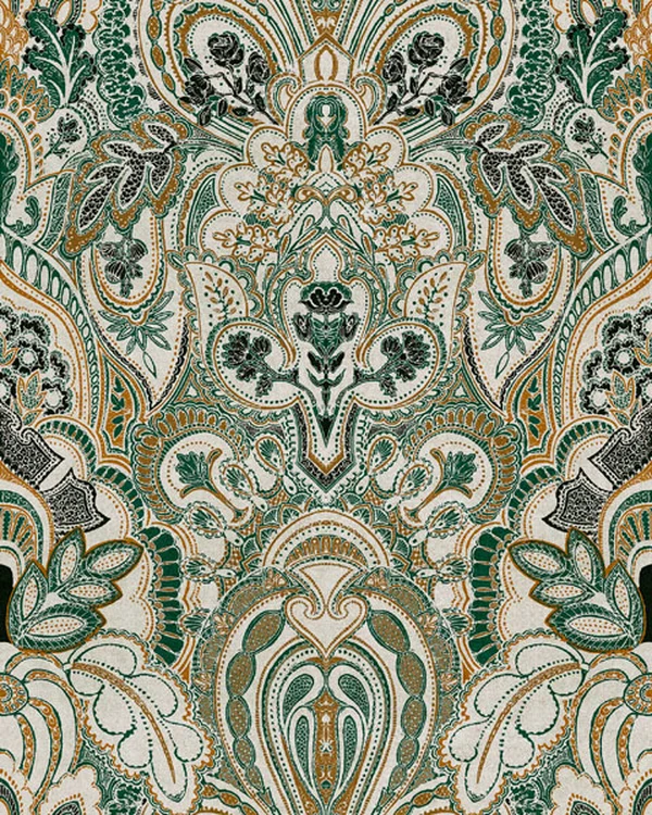 Damask Dangereuse Fabric - Gin Bottle Green by Damask Dangereuse Fabric - Gin Bottle Green from