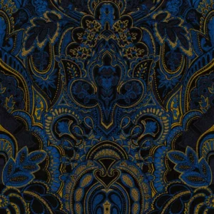 Damask Dangereuse Fabric - Oxford Blue