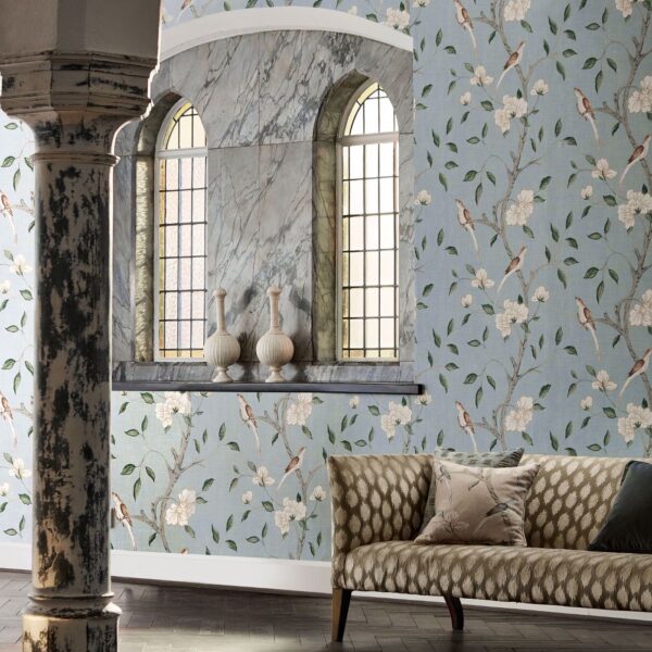 Eleonora Print Wallpaper - Stockholm Blue by Eleonora Print Wallpaper - Stockholm Blue from