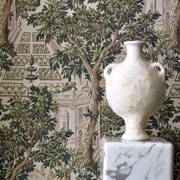 Italian Garden Wallpaper - Indigo from