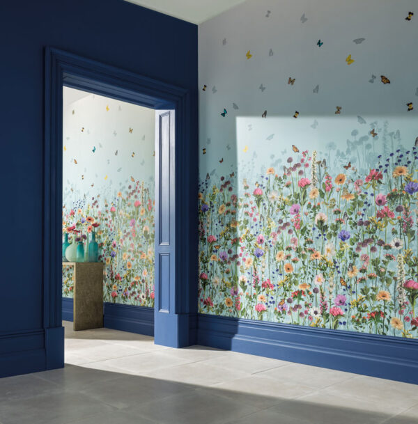 Deya Meadow Wallpaper - Sky Blue / Multi by Deya Meadow Wallpaper - Sky Blue / Multi from