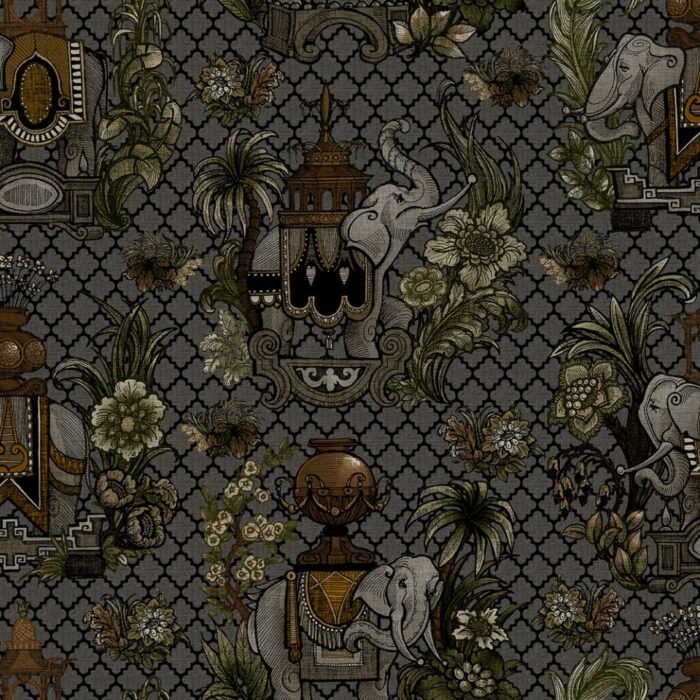 Elephantasy Fabric - Anthracite swatch