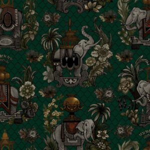 Elephantasy Fabric - Gin Bottle Green