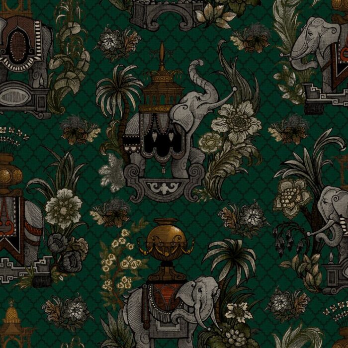 Elephantasy Fabric - Gin Bottle Green swatch
