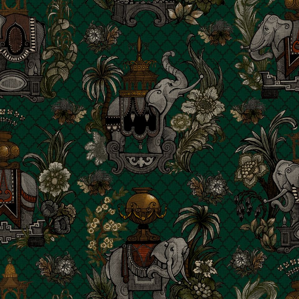 Elephantasy Fabric - Gin Bottle Green by Elephantasy Fabric - Gin Bottle Green from