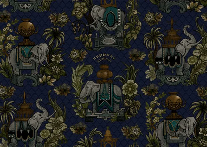 Elephantasy Fabric - Oxford Blue swatch