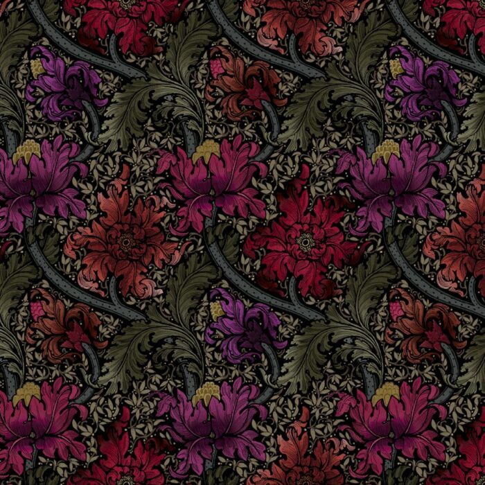 Morris Major Fabric - Berry swatch