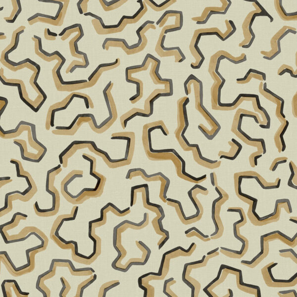 brown striped printed fabric from Linwood Fabrics