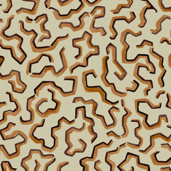 brown striped printed fabric from Linwood Fabrics