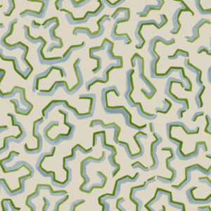 green striped printed fabric from Linwood Fabrics