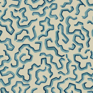 blue striped printed fabric from Linwood Fabrics