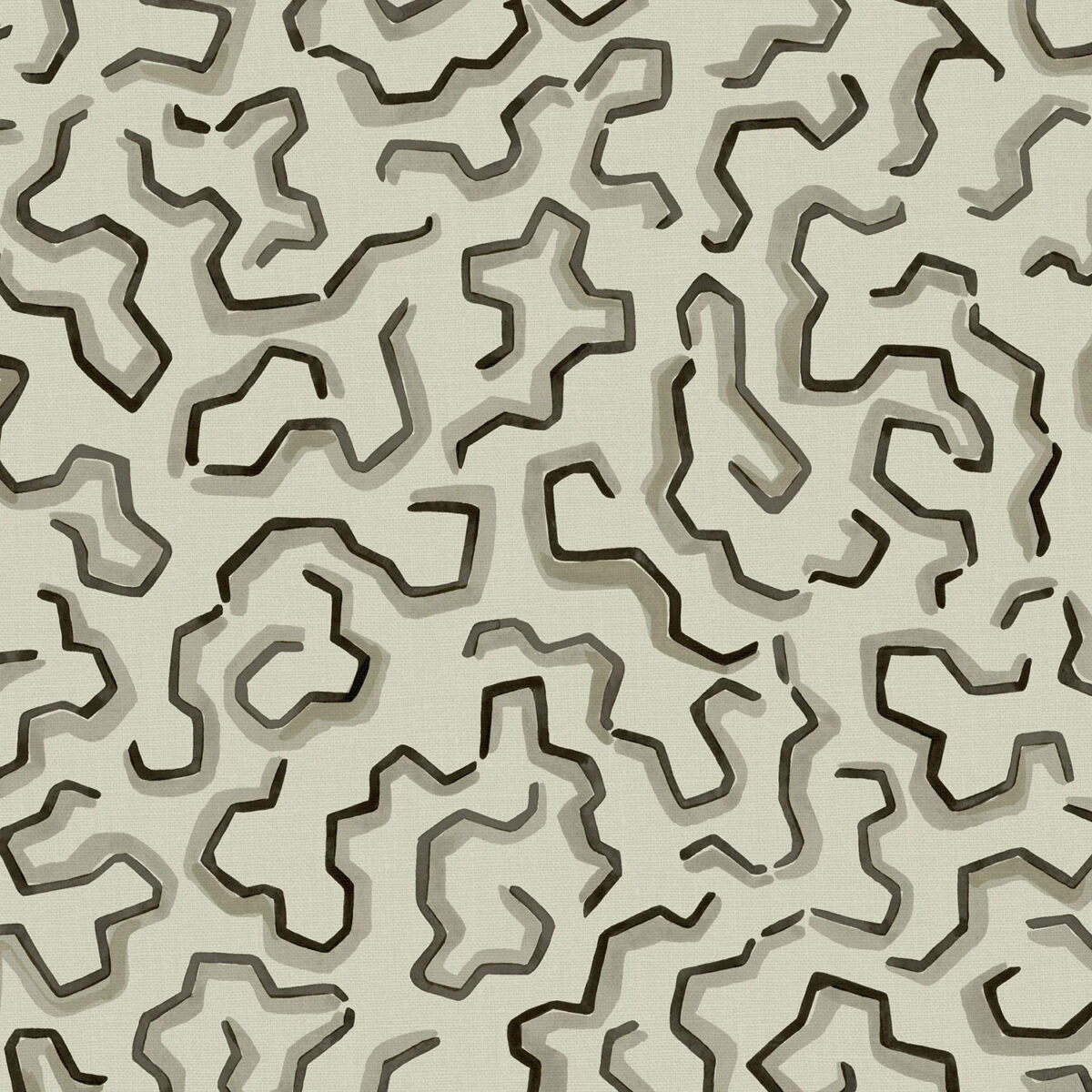 Scrunched Fabric - Poodle by black-grey striped printed fabric from Linwood Fabrics