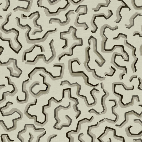 Scrunched Fabric - Poodle by black-grey striped printed fabric from Linwood Fabrics