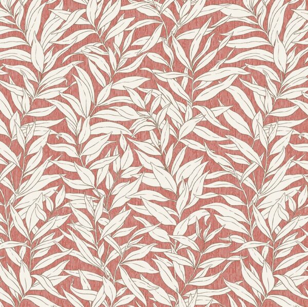 Compton Fabric - Coral by orange botanical cotton fabric from Chess