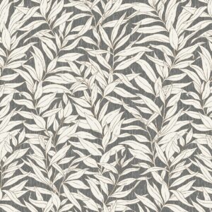black-grey botanical cotton fabric from Chess