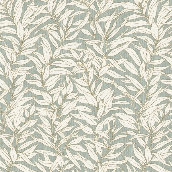 Compton Fabric - Mineral by blue botanical cotton fabric from Chess