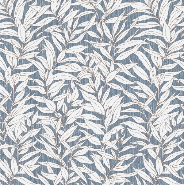 Compton Fabric - Powder Blue by blue botanical cotton fabric from Chess