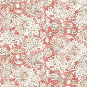 orange botanical cotton fabric from Chess