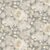 black-grey botanical cotton fabric from Chess
