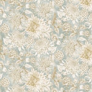 blue botanical cotton fabric from Chess