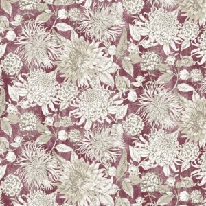 red botanical cotton fabric from Chess