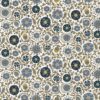 blue botanical cotton fabric from Chess