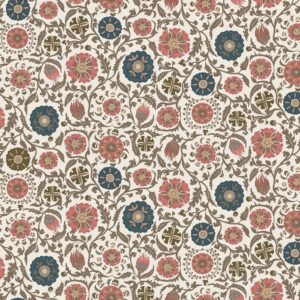 orange botanical cotton fabric from Chess