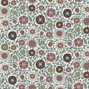 red botanical cotton fabric from Chess