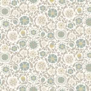 neutral botanical cotton fabric from Chess