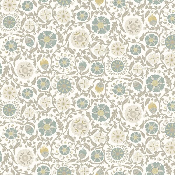 neutral botanical cotton fabric from Chess