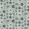 blue botanical cotton fabric from Chess