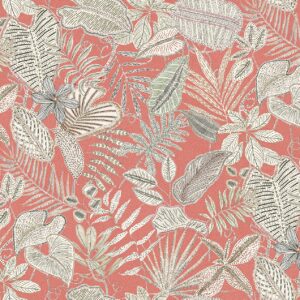 orange botanical cotton fabric from Chess